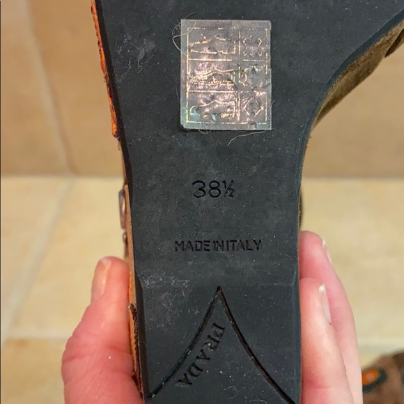 Prada Suede Wedge Sandals - Picture 9 of 9